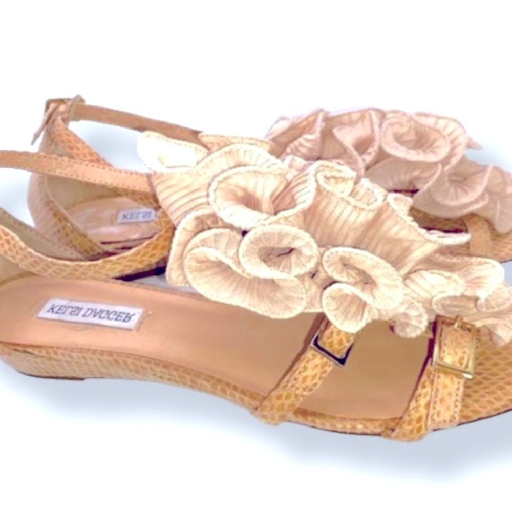 Kelsi Dagger Ruffle Wedge Sandal - Picture 2 of 5